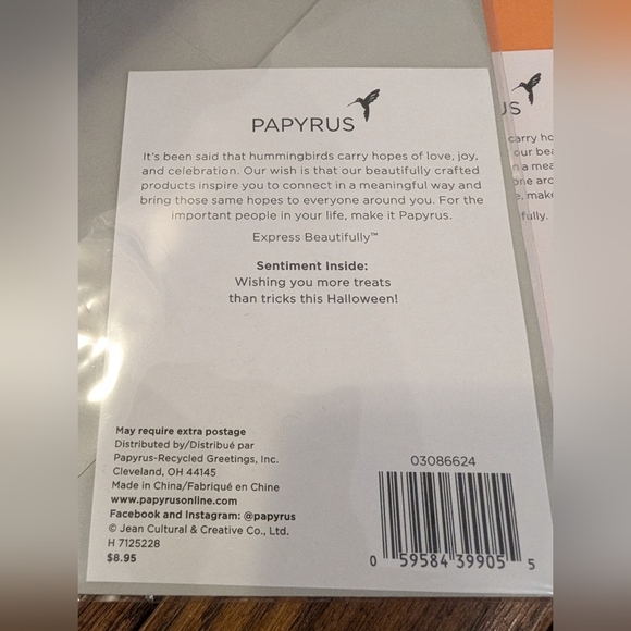 Papyrus Halloween greeting cards Spider mobile card & Ghost card - Picture 3 of 9